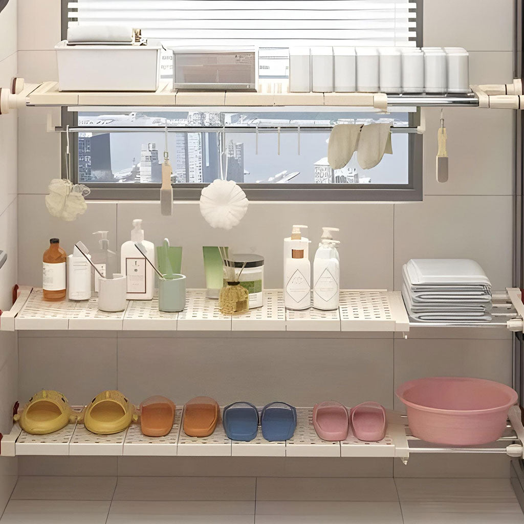 Étagère de placard mural extensible tuyau télescopique 1Pcs - رف خزانة حائط قابل للتمديد مزود بأنبوب تلسكوبي