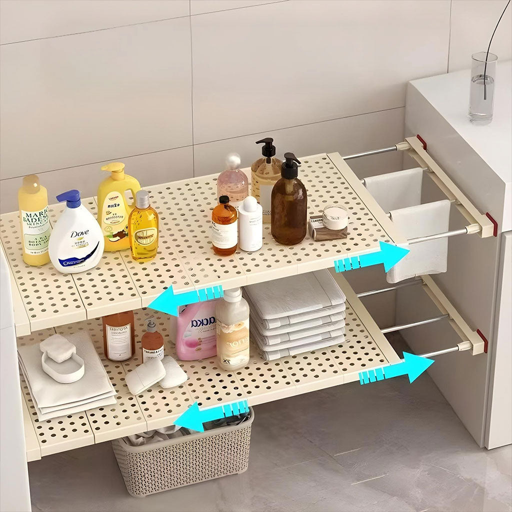 Étagère de placard mural extensible tuyau télescopique 1Pcs - رف خزانة حائط قابل للتمديد مزود بأنبوب تلسكوبي