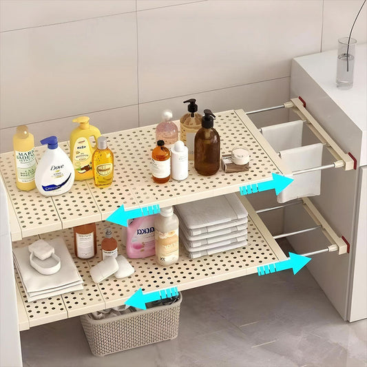 Étagère de placard mural extensible tuyau télescopique 1Pcs - رف خزانة حائط قابل للتمديد مزود بأنبوب تلسكوبي