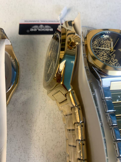 Montre Élégante avec Cadran en Calligraphie Arabe (3D Relief) - ساعة يد كلاسيكية بالخط العربي ثلاثي الأبعاد