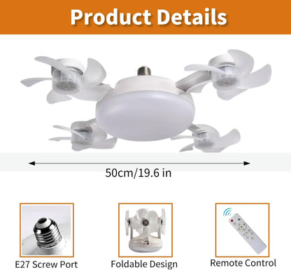 Ventilateur de Plafond LED Drone F4 avec Télécommande et Variateur - مروحة سقف ومصباح بتصميم الدرون مع ريموت كنترول