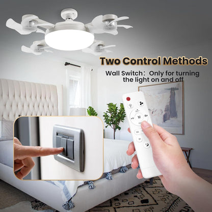 Ventilateur de Plafond LED Drone F4 avec Télécommande et Variateur - مروحة سقف ومصباح بتصميم الدرون مع ريموت كنترول