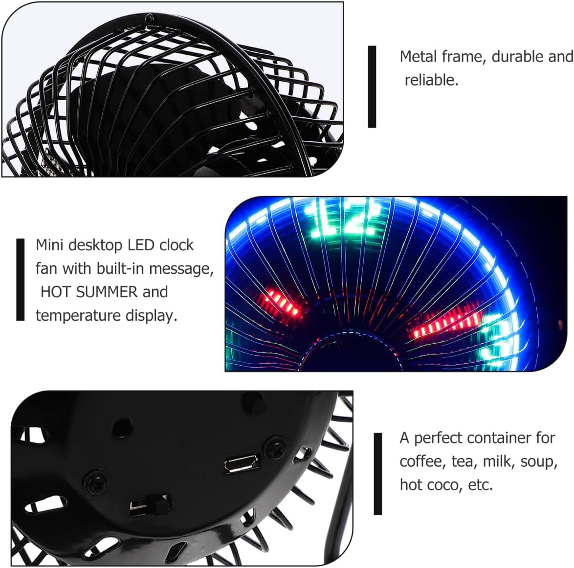 Ventilateur de Bureau LED avec Affichage de l'Heure et de la Température - مروحة المكتب الذكية بعرض الوقت ودرجة الحرارة