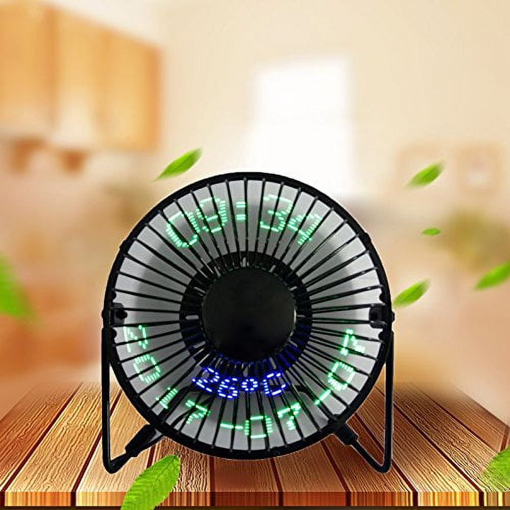 Ventilateur de Bureau LED avec Affichage de l'Heure et de la Température - مروحة المكتب الذكية بعرض الوقت ودرجة الحرارة