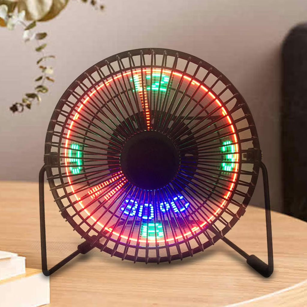 Ventilateur de Bureau LED avec Affichage de l'Heure et de la Température - مروحة المكتب الذكية بعرض الوقت ودرجة الحرارة