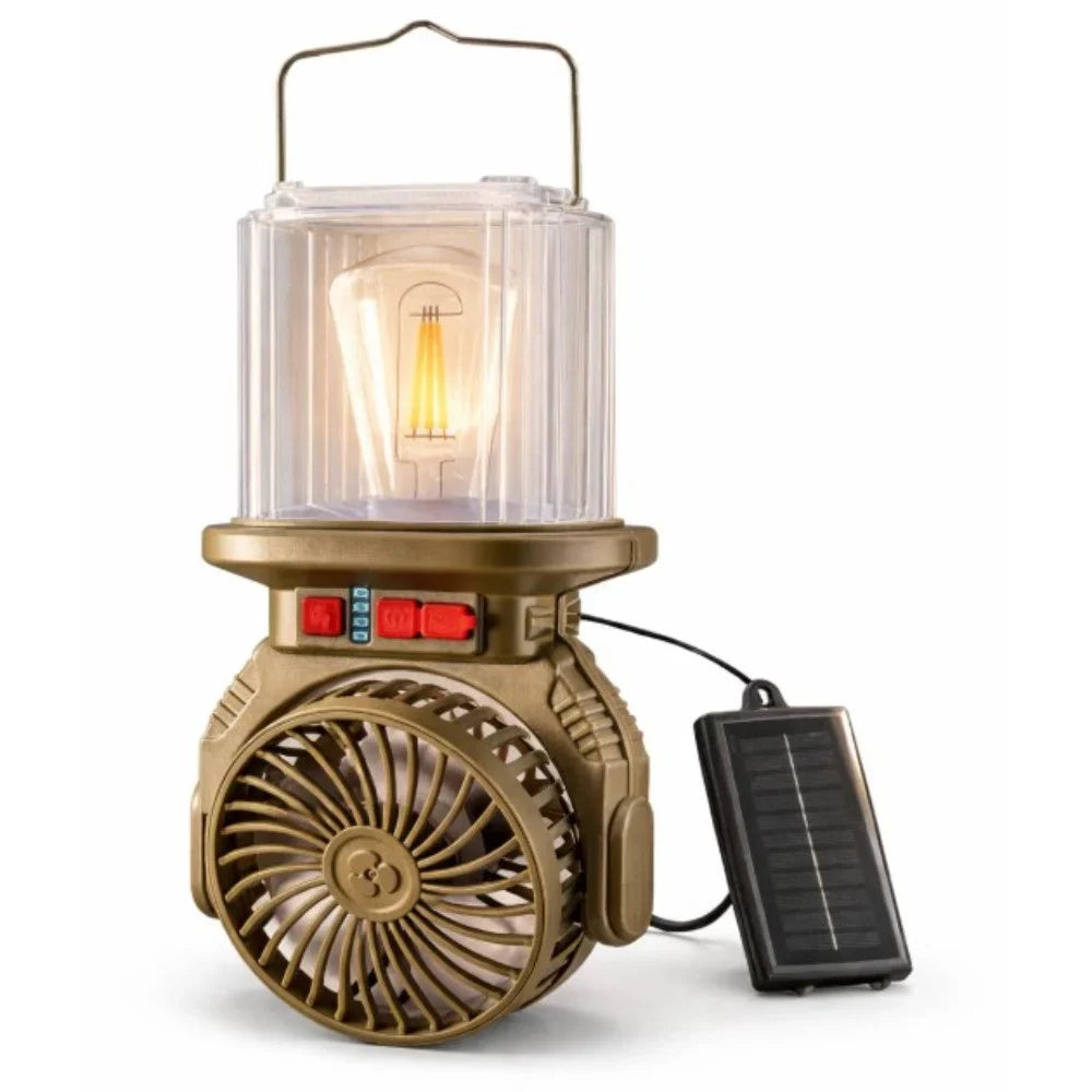 Lanterne et Ventilateur de Camping Solaire Rechargeable - فانوس ومروحة التخييم بالطاقة الشمسية 2 في 1