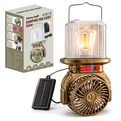 Lanterne et Ventilateur de Camping Solaire Rechargeable - فانوس ومروحة التخييم بالطاقة الشمسية 2 في 1