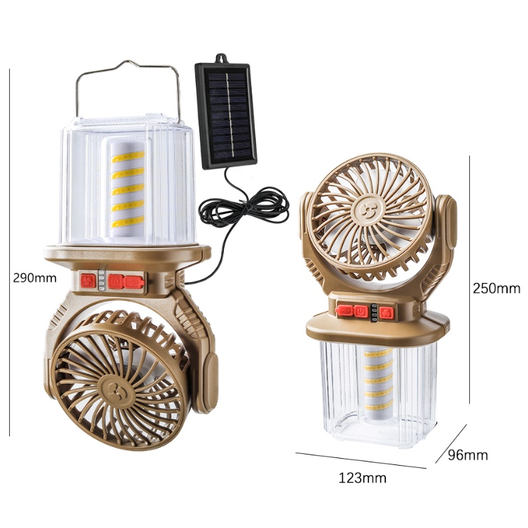 Lanterne et Ventilateur de Camping Solaire Rechargeable - فانوس ومروحة التخييم بالطاقة الشمسية 2 في 1