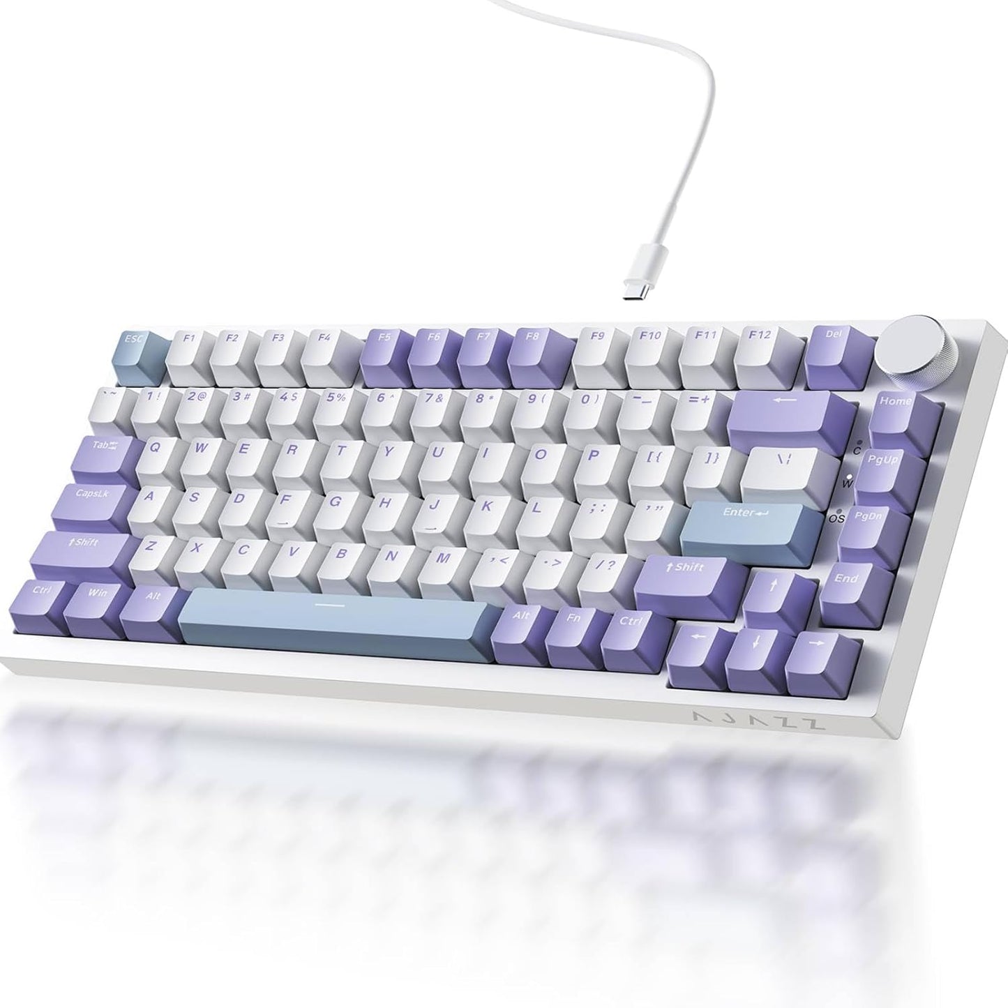 Clavier Mécanique Ajazz AK820 Purple avec Bouton de Volume et Structure Gasket - لوحة مفاتيح ميكانيكية