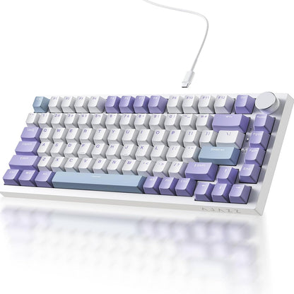 Clavier Mécanique Ajazz AK820 Purple avec Bouton de Volume et Structure Gasket - لوحة مفاتيح ميكانيكية