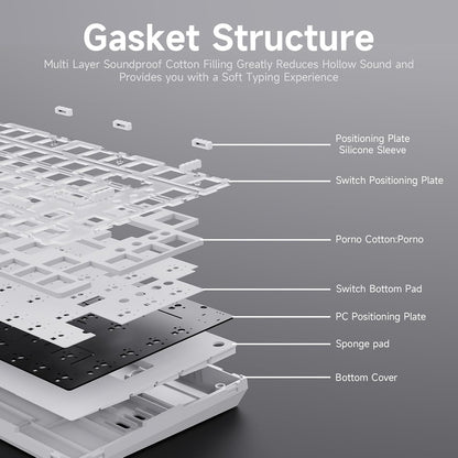 Clavier Mécanique Ajazz AK820 Purple avec Bouton de Volume et Structure Gasket - لوحة مفاتيح ميكانيكية