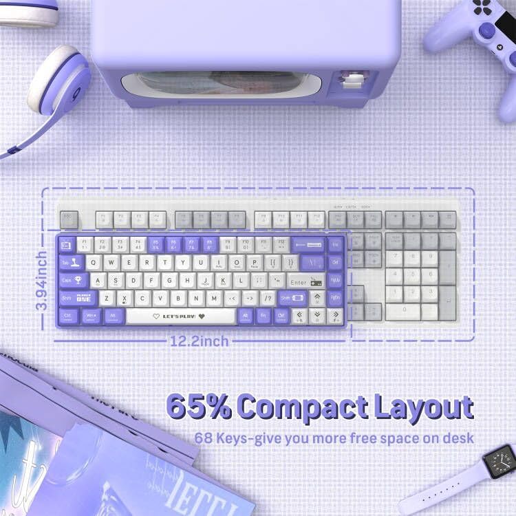 Clavier Mécanique Gaming 65% Compact Filaire avec Hotswap et Rétroéclairage Rainbow - لوحة مفاتيح ميكانيكية