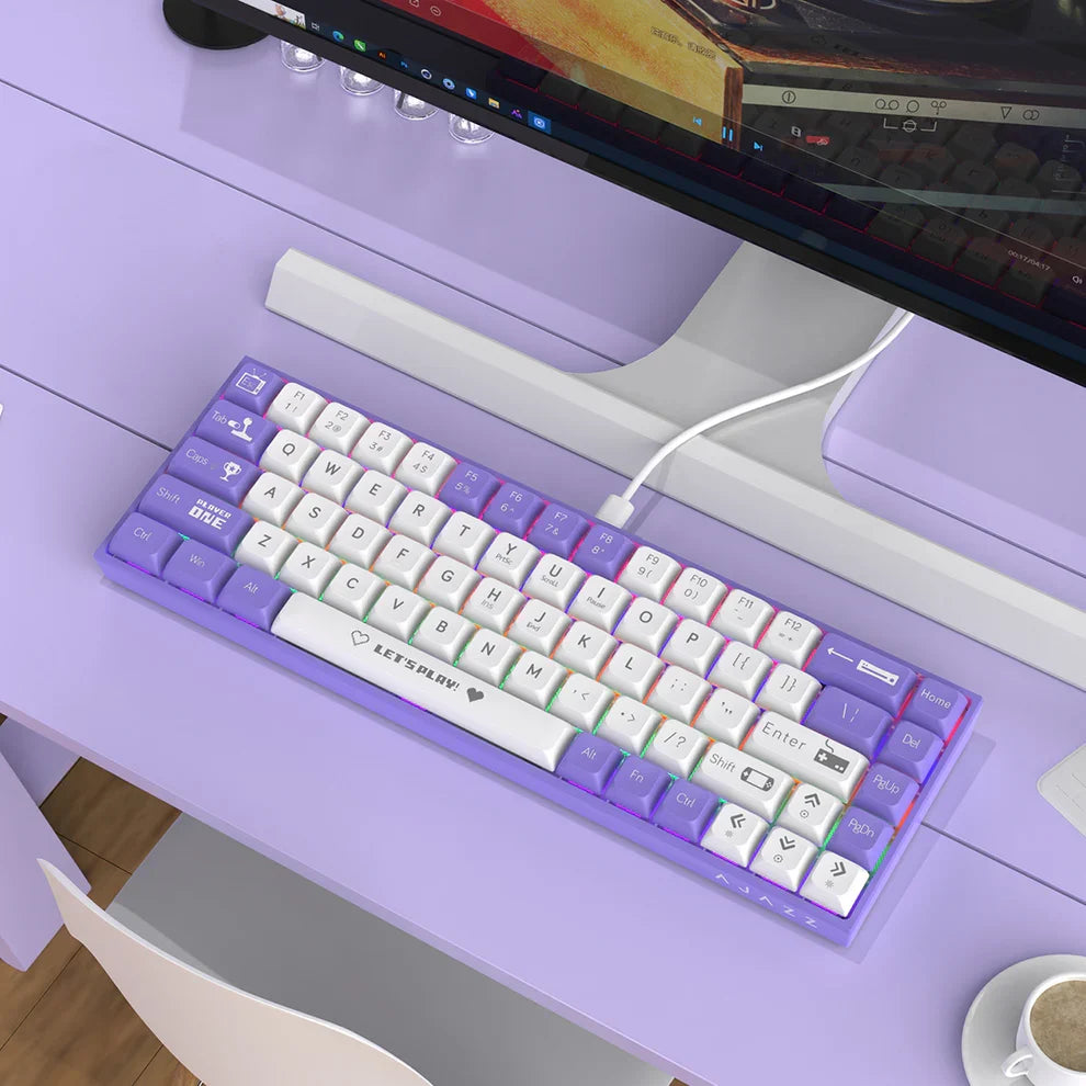 Clavier Mécanique Gaming 65% Compact Filaire avec Hotswap et Rétroéclairage Rainbow - لوحة مفاتيح ميكانيكية