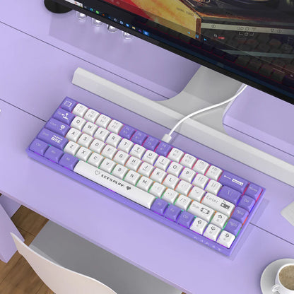 Clavier Mécanique Gaming 65% Compact Filaire avec Hotswap et Rétroéclairage Rainbow - لوحة مفاتيح ميكانيكية