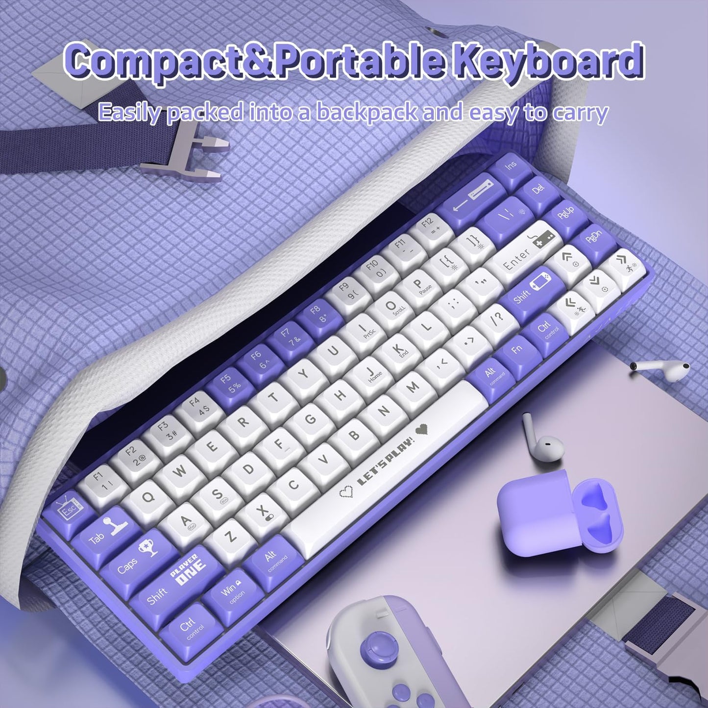 Clavier Mécanique Gaming 65% Compact Filaire avec Hotswap et Rétroéclairage Rainbow - لوحة مفاتيح ميكانيكية