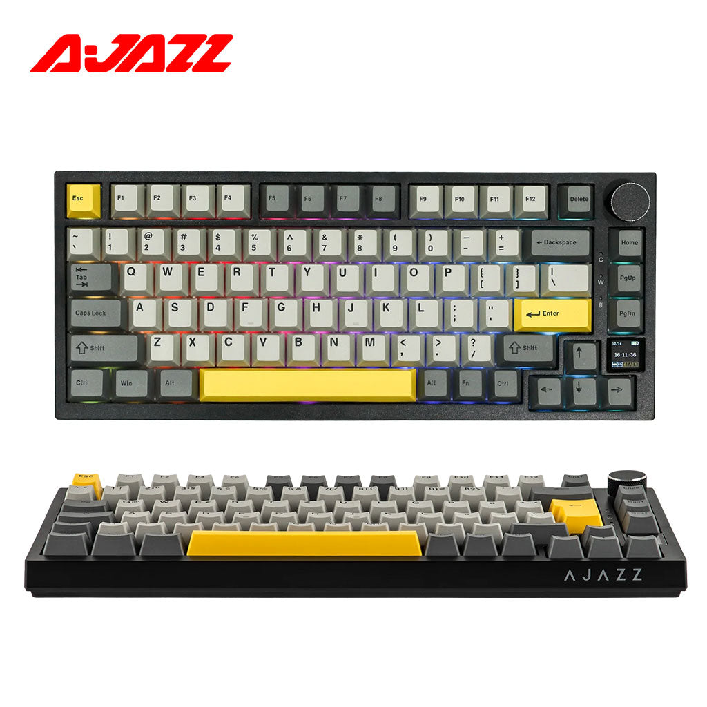 Clavier Mécanique Ajazz AK820 Pro Black avec Écran TFT et Structure Gasket - لوحة مفاتيح ميكانيكية