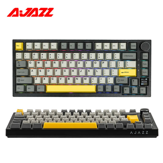 Clavier Mécanique Ajazz AK820 Pro Black avec Écran TFT et Structure Gasket - لوحة مفاتيح ميكانيكية