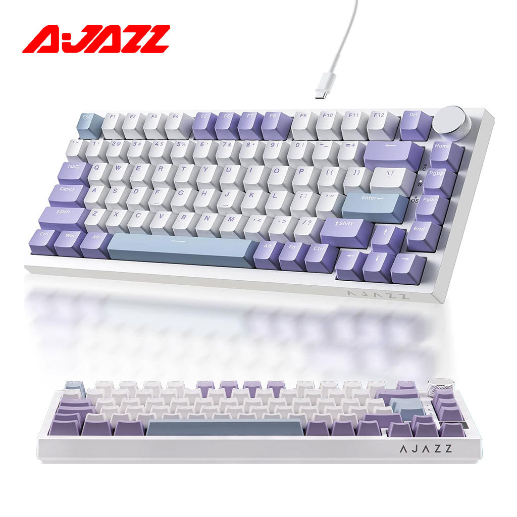 Clavier Mécanique Ajazz AK820 Purple avec Bouton de Volume et Structure Gasket - لوحة مفاتيح ميكانيكية