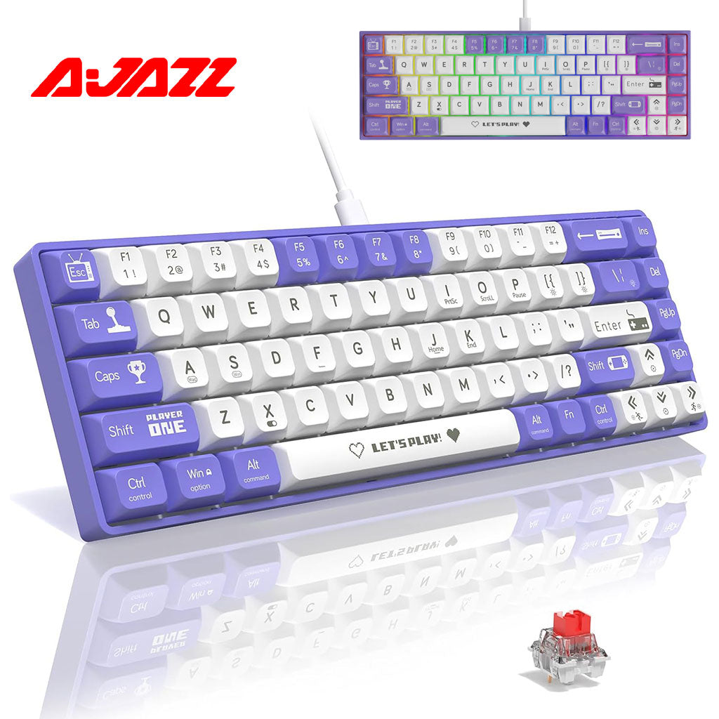 Clavier Mécanique Gaming 65% Compact Filaire avec Hotswap et Rétroéclairage Rainbow - لوحة مفاتيح ميكانيكية