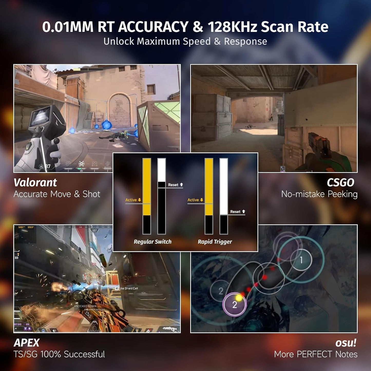 Clavier Gaming Magnétique ATTACK SHARK X68HE 60% avec Rapid Trigger et 8000Hz - لوحة مفاتيح المغناطيسية