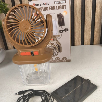 Lanterne et Ventilateur de Camping Solaire Rechargeable - فانوس ومروحة التخييم بالطاقة الشمسية 2 في 1