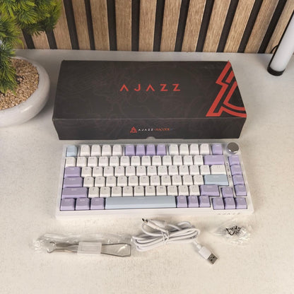Clavier Mécanique Ajazz AK820 Purple avec Bouton de Volume et Structure Gasket - لوحة مفاتيح ميكانيكية