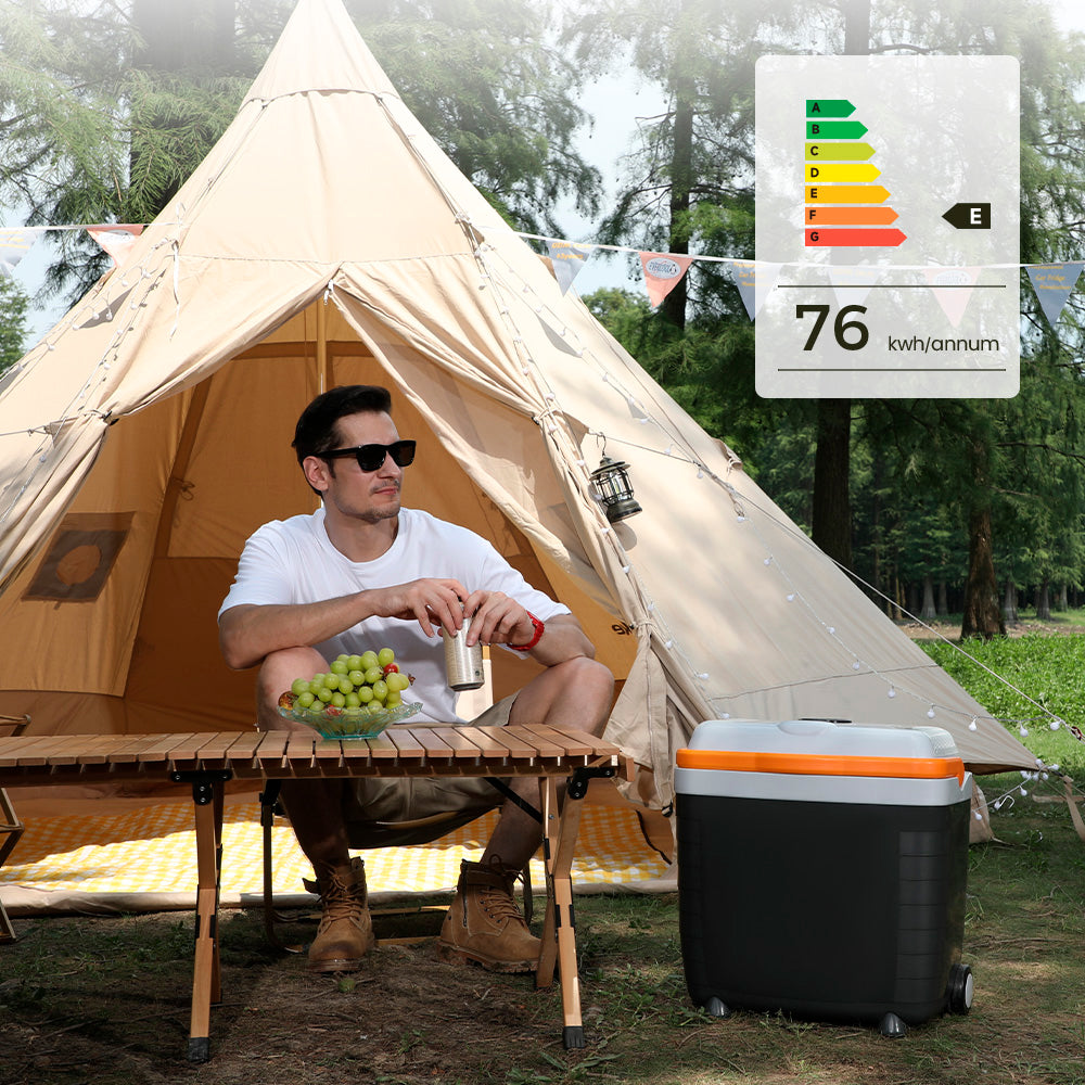 Glacière et Réchauffeur Thermoélectrique Portable 28L avec Roues - ثلاجة وسخان متنقل سعة 28 لتر