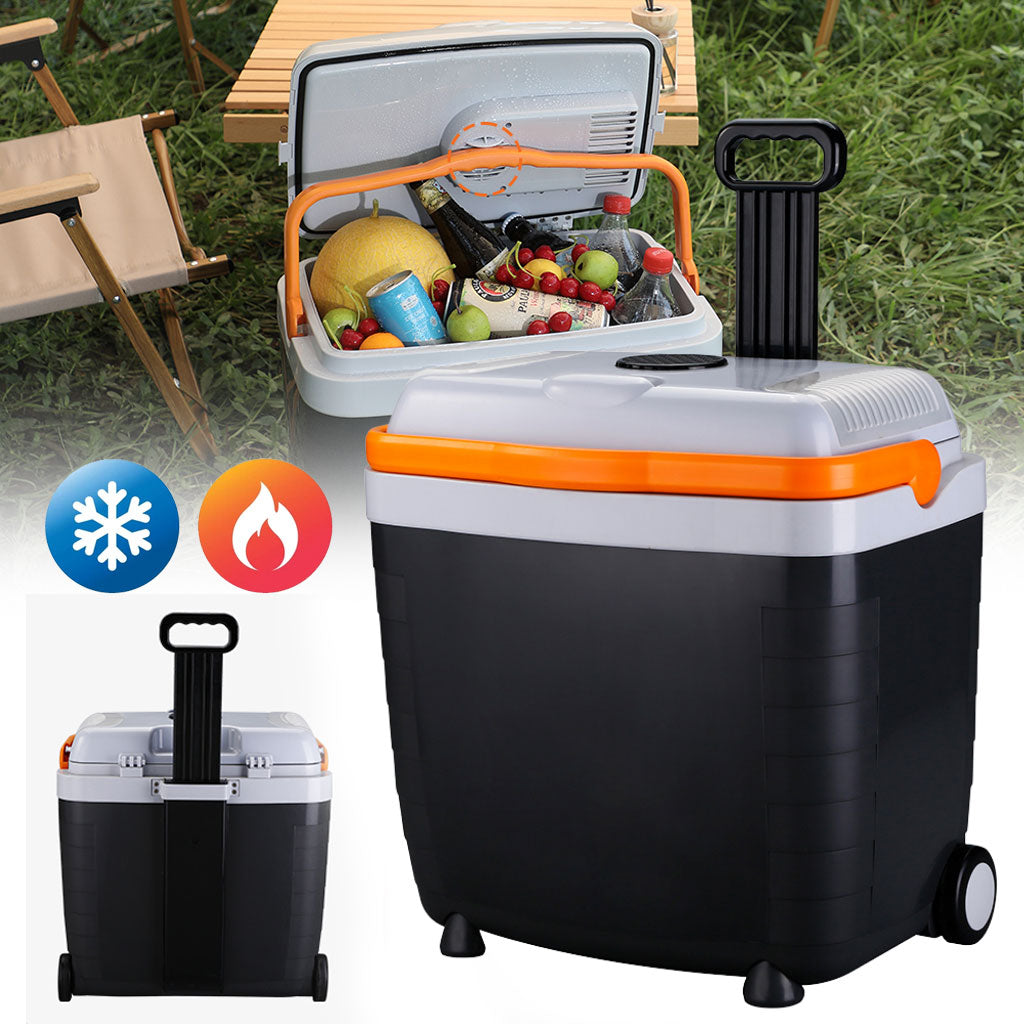 Glacière et Réchauffeur Thermoélectrique Portable 28L avec Roues - ثلاجة وسخان متنقل سعة 28 لتر