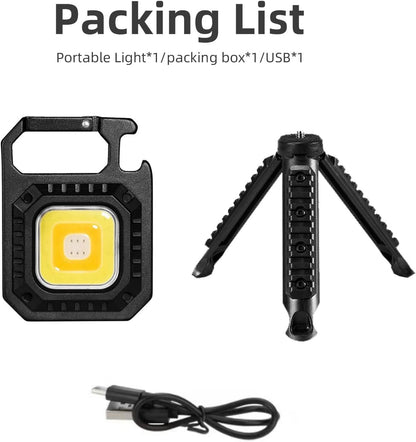 Mini Lampe de Poche COB LED Portable Rechargeable avec Trépied - مصباح متعدد الوظائف مع حامل