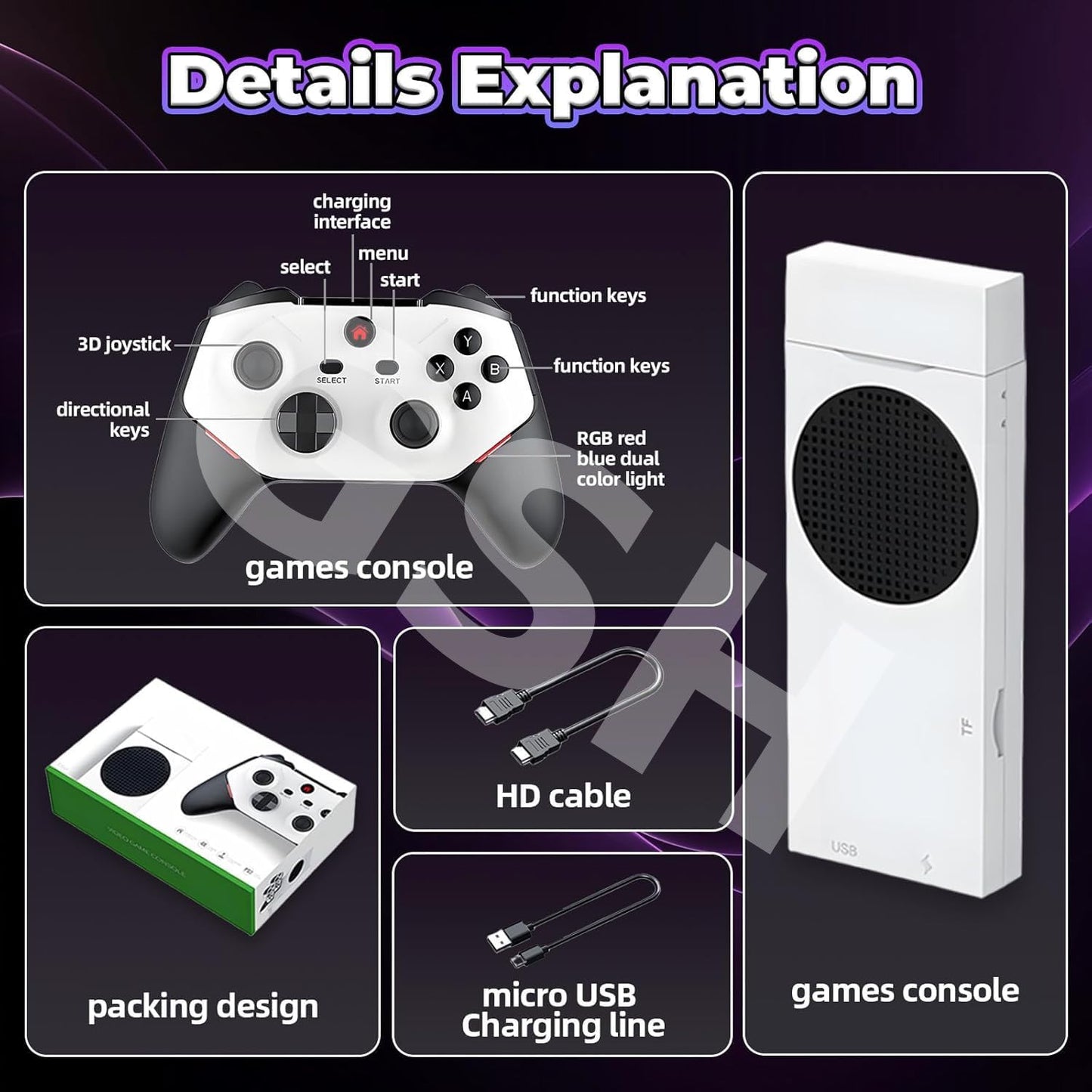 Console Game Stick Retro 4K M88 avec 30000+ Jeux et 2 Manettes Sans Fil - جهاز ألعاب الفيديو ريترو
