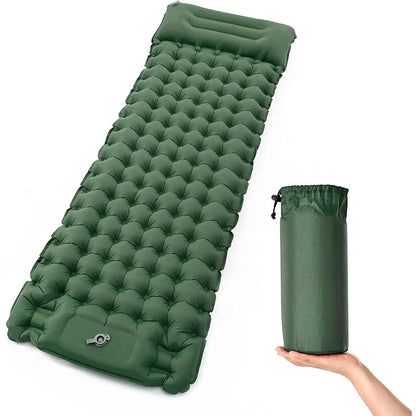 Matelas de Camping Gonflable Portable - فراش التخييم الهوائي القابل للنفخ بالقدم مع وسادة مدمجة