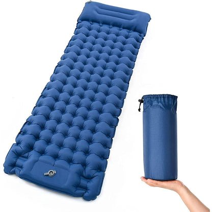 Matelas de Camping Gonflable Portable - فراش التخييم الهوائي القابل للنفخ بالقدم مع وسادة مدمجة