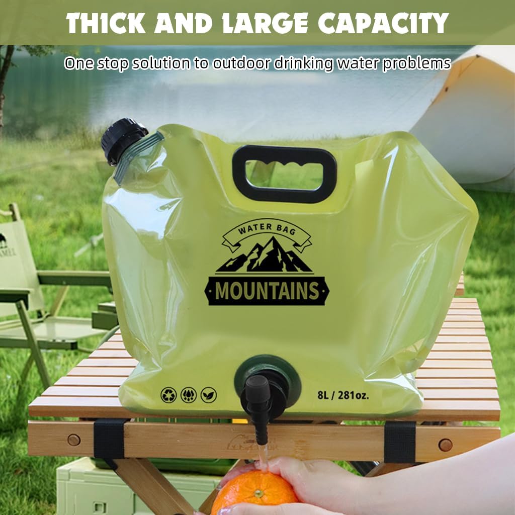 Réservoir d'Eau Pliable 8L Portable pour Camping et Randonnée - خزان مياه قابل للطي سعة 8 لتر للرحلات والخرجات