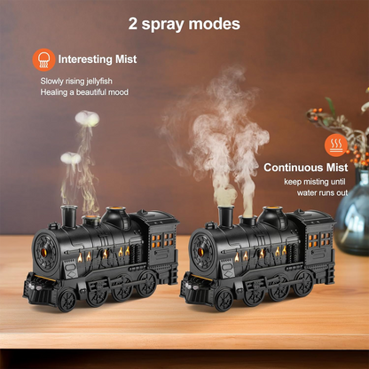 Diffuseur d'Huiles Essentielles en Forme de Train Humidificateur Ultrasonique - موزع روائح بتصميم القطار سعة 300 مل