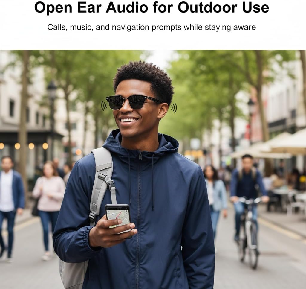 Lunettes Connectées F60 de Traduction IA et Audio Open-Ear Bluetooth 5.4 - نظارات المترجم الذكية بالذكاء الاصطناعي