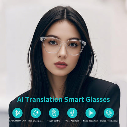 Lunettes Connectées F60 de Traduction IA et Audio Open-Ear Bluetooth 5.4 - نظارات المترجم الذكية بالذكاء الاصطناعي