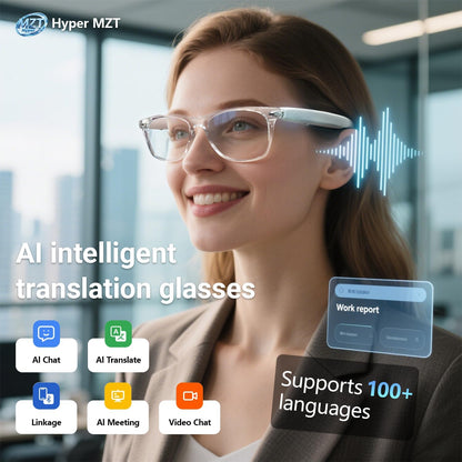 Lunettes Connectées F20 de Traduction IA et Audio Open-Ear Bluetooth 5.4 - نظارات المترجم الذكية بالذكاء الاصطناعي