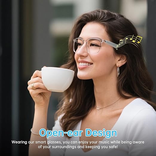 Lunettes Connectées F20 de Traduction IA et Audio Open-Ear Bluetooth 5.4 - نظارات المترجم الذكية بالذكاء الاصطناعي