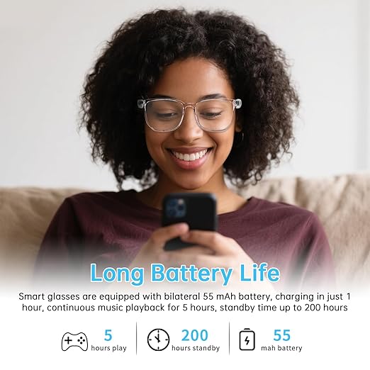 Lunettes Connectées F20 de Traduction IA et Audio Open-Ear Bluetooth 5.4 - نظارات المترجم الذكية بالذكاء الاصطناعي