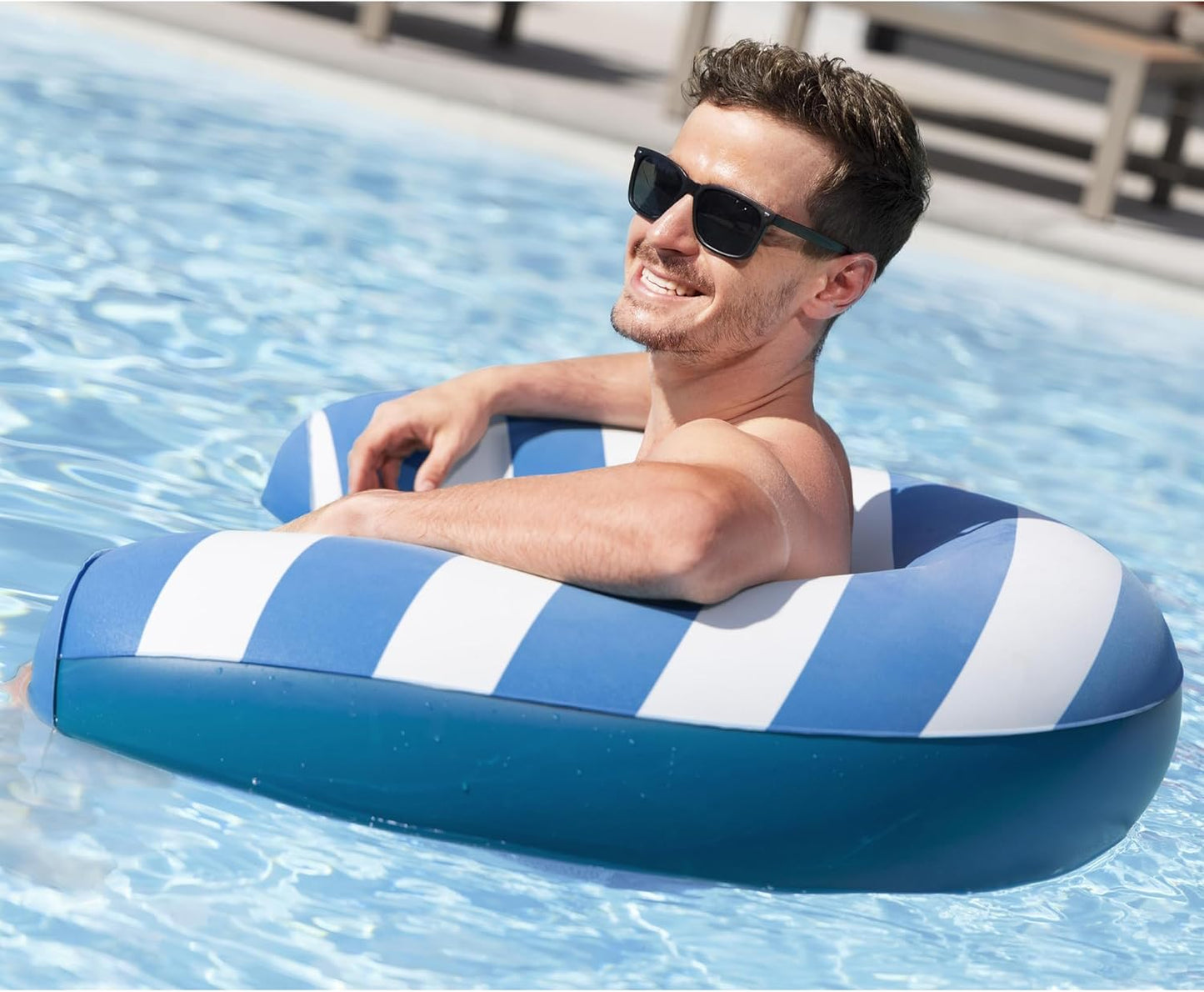 Siège de Piscine Gonflable Bestway Confort Luxueux avec Surface Velours - مقعد المسبح الفاخر بسطح مخملي وشبكة تبريد