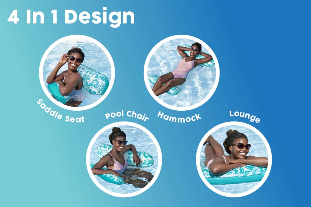 Hamac de Piscine Gonflable Multifonction 4-en-1 avec Siège en Maille - عوامة مسبح هوائية 4 في 1 بنسيج شبكي