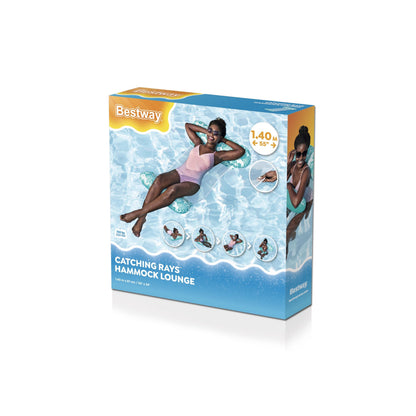 Hamac de Piscine Gonflable Multifonction 4-en-1 avec Siège en Maille - عوامة مسبح هوائية 4 في 1 بنسيج شبكي