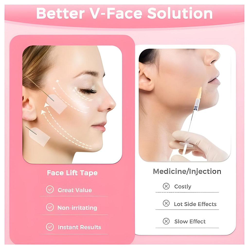 Bandes de Lifting Facial Invisibles pour un Visage en V Impéccable - أشرطة شد وإخفاء عيوب الوجه والرقبة الفورية
