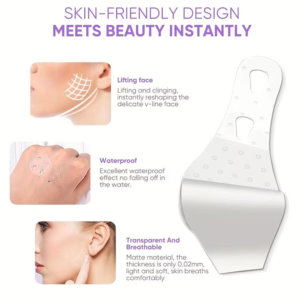 Bandes de Lifting Facial Invisibles pour un Visage en V Impéccable - أشرطة شد وإخفاء عيوب الوجه والرقبة الفورية