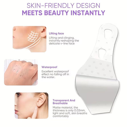 Bandes de Lifting Facial Invisibles pour un Visage en V Impéccable - أشرطة شد وإخفاء عيوب الوجه والرقبة الفورية