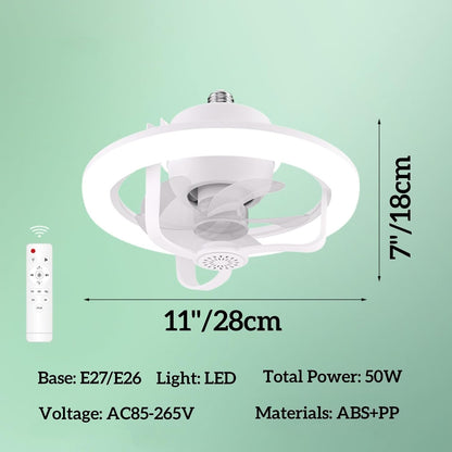 Ventilateur de Plafond Lumineux E27 avec Éclairage RGB et Télécommande - مروحة السقف الذكية إضاءة ملونة مع ريموت