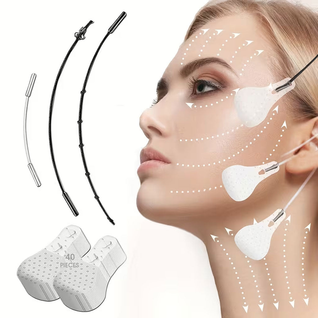 Bandes de Lifting Facial Invisibles pour un Visage en V Impéccable - أشرطة شد وإخفاء عيوب الوجه والرقبة الفورية