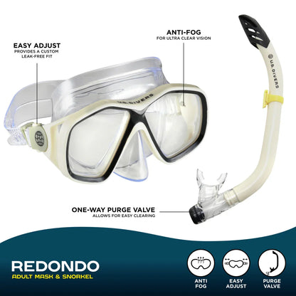 Kit de Snorkeling Masque Double Lentille Anti-Buée et Tuba avec Valve de Purge - طقم الغوص المتكامل بعدسات مضادة للضباب والكسر