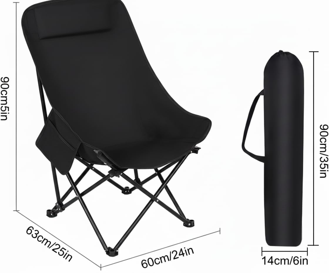 Chaise de Camping Pliante avec Dossier Réglable - كرسي تخييم بظهر عالي مريح قابل لتمديد