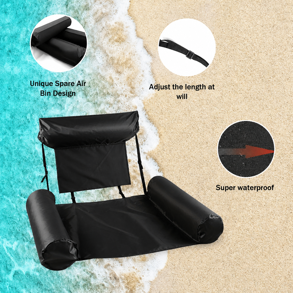 Hamac de Plage Flottant avec Siège Réglable - عوامة إسترخاء مائية